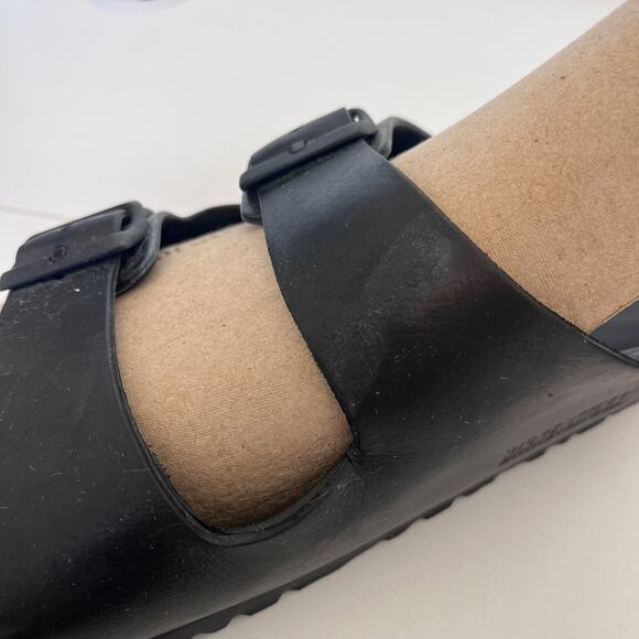 Birkenstock Arizona Rubber Slip On Sandals Shoes Size 42 L11 M9 Black Open Toe - Picture 10 of 10